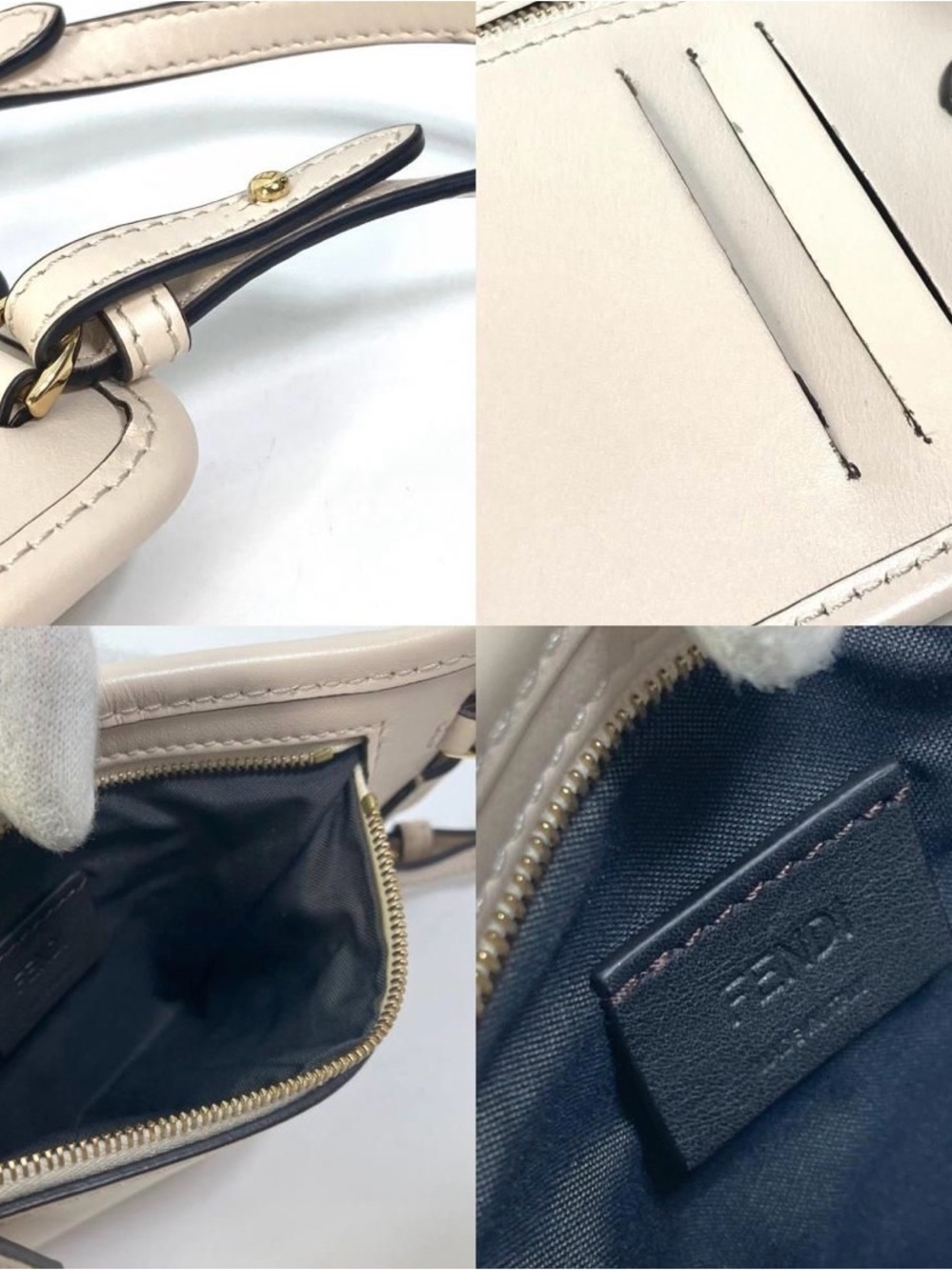 Fendi O’lock 2 Two tone Cream and Gold Monogram Crossbody Phone Bag - Picture 6 of 7